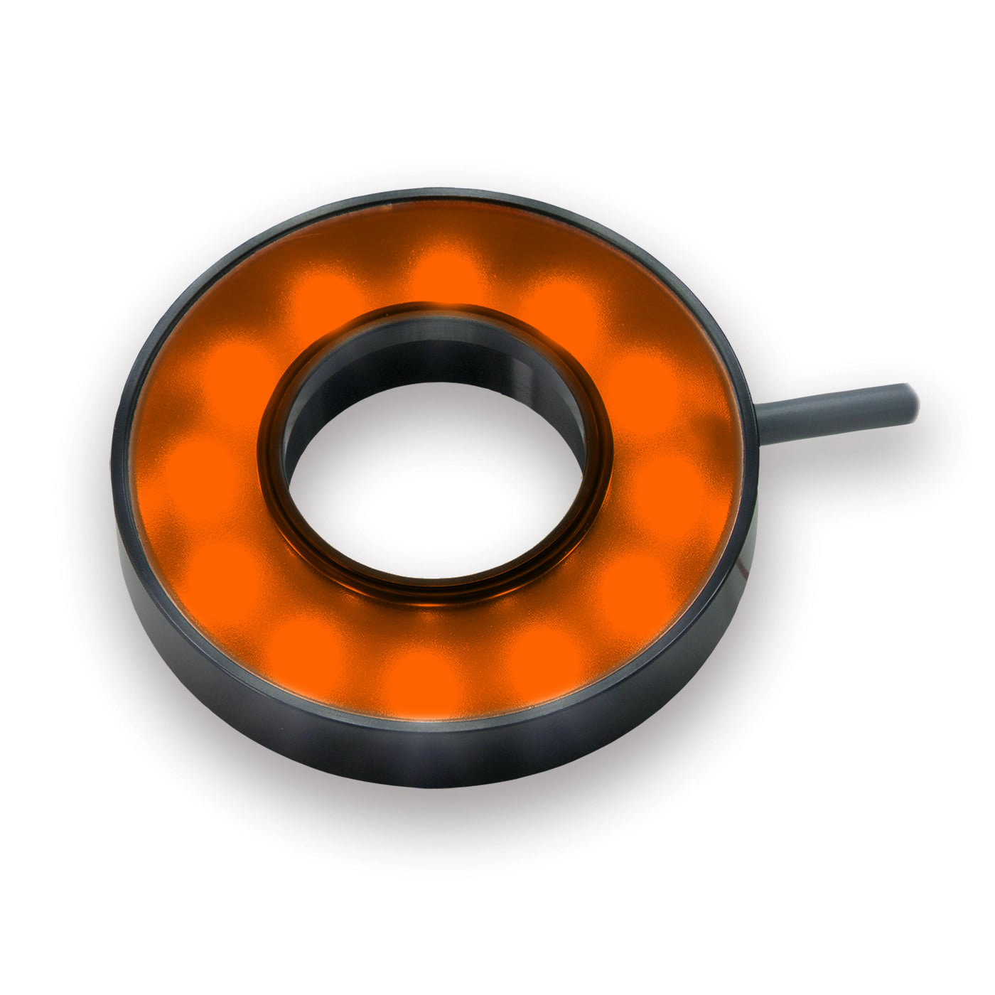 RL121-62524 Small High Dispersion Bright Field Ring Light, 625nm Red Orange, 24 Volt Driver| Advanced Illumination