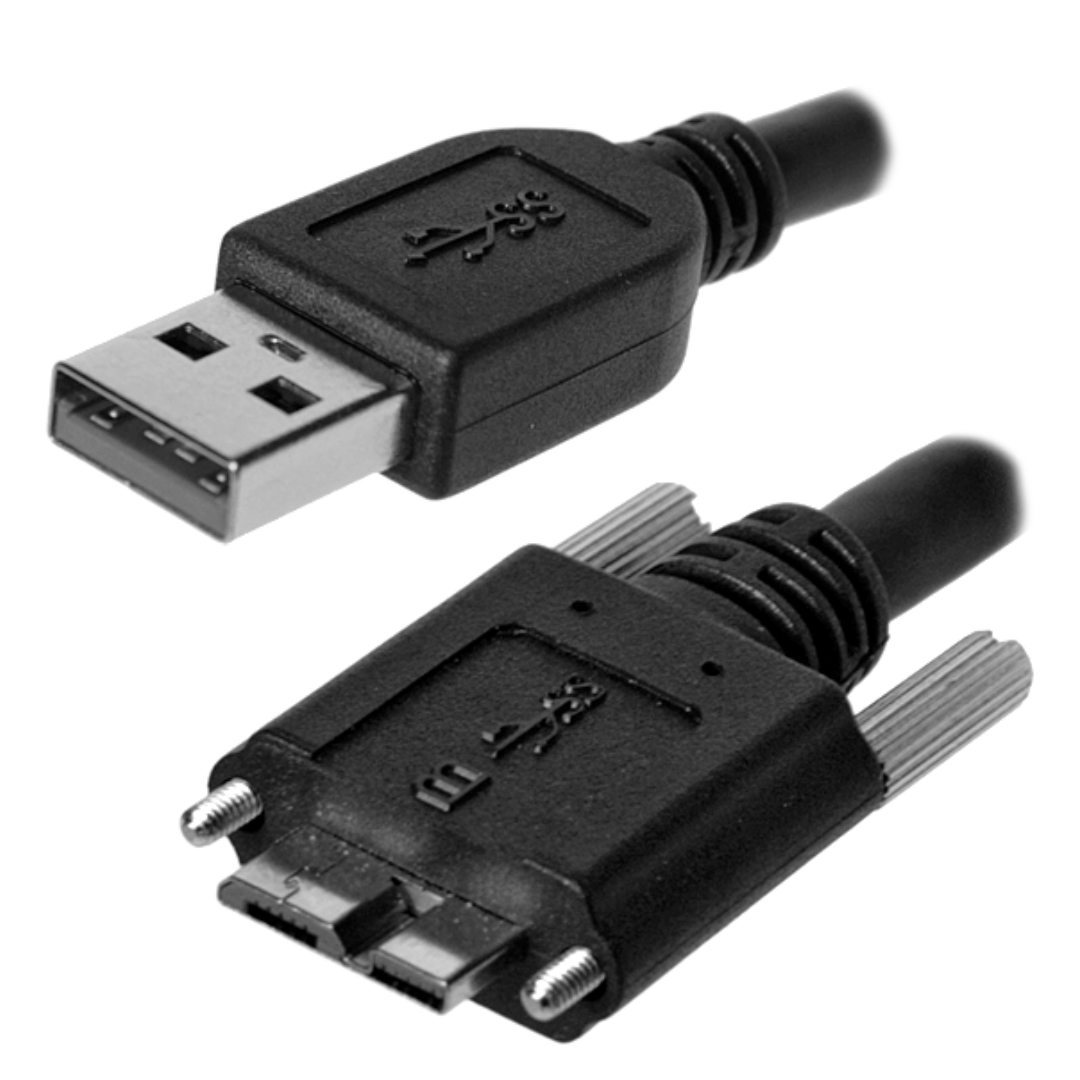 CEI USB3-1-4-2-5M Cable, USB-A to Micro-B Straight with Thumbscrews, 5 Meters