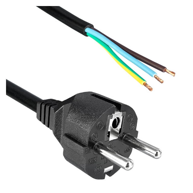 Qualtek 363014-D01 | European Type F Power Cable, CEE 7/7, Length/2.5m