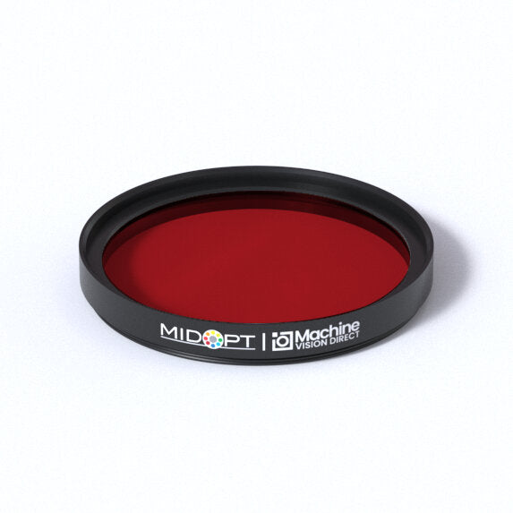 MidOpt BP635-49 Broad Bandwidth Light Red Bandpass Filter M49x0.75