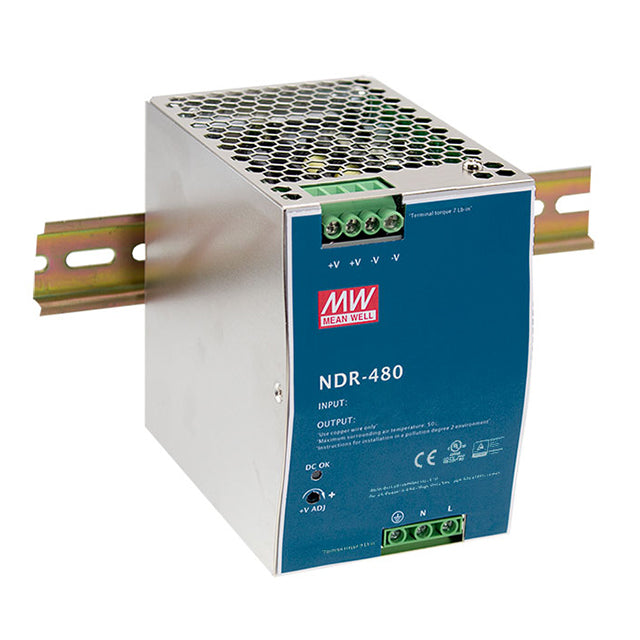NDR-480-24 | 480W, 24V, 20A 1-phase DIN Rail Power Supply