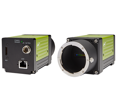 JAI SW-4000TL-10GE-M42A Line Scan Camera (F Mount Shown) Front and Rear View