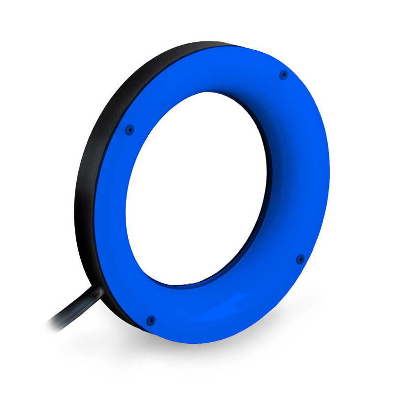 DF198-18045524 MicroBrite Diffuse Ring Light, 455nm Royal Blue, 24 Volt Driver| Advanced Illumination