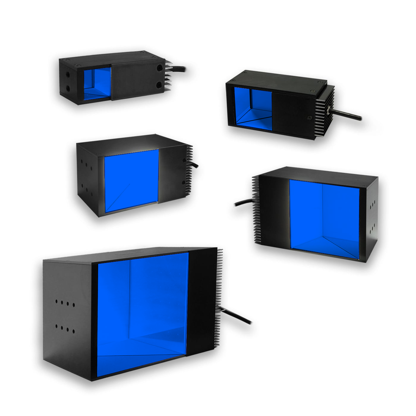 DL225-075470I3S Square Coaxial Light, 470nm Blue, 075 mm, ICS 3S (I3S) Driver| Advanced Illumination
