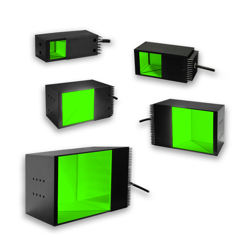 DL225-100530I3S Square Coaxial Light, 530nm Green, 100 mm, ICS 3S (I3S) Driver| Advanced Illumination