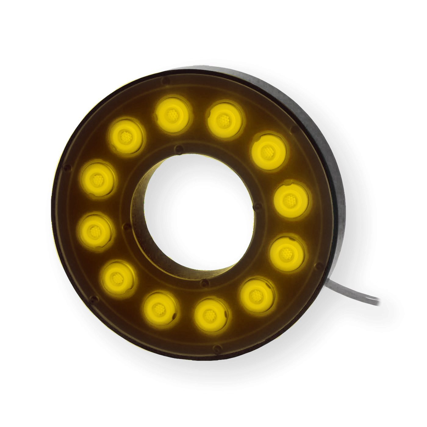RL113W-59024 High Intensity Bright Field Ring Light, 590nm Amber, 24 Volt Driver| Advanced Illumination