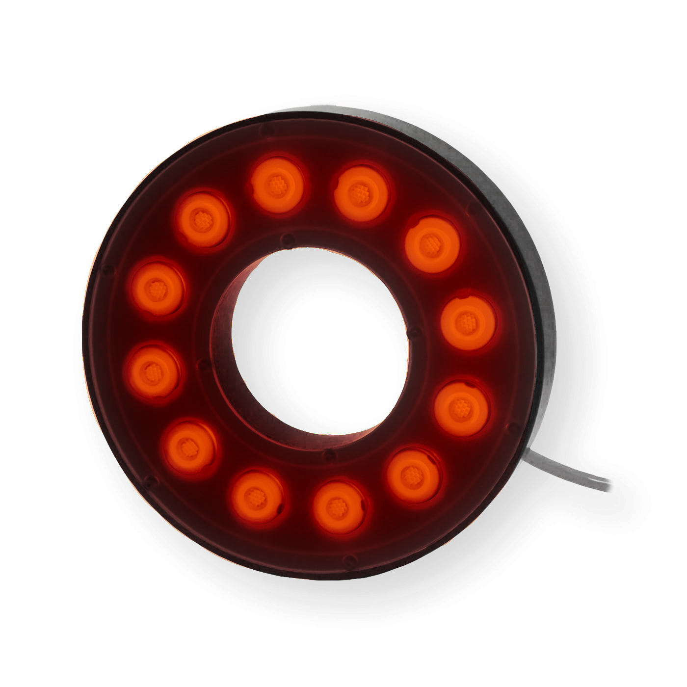 RL113W-62524 High Intensity Bright Field Ring Light, 625nm Red Orange, 24 Volt Driver| Advanced Illumination