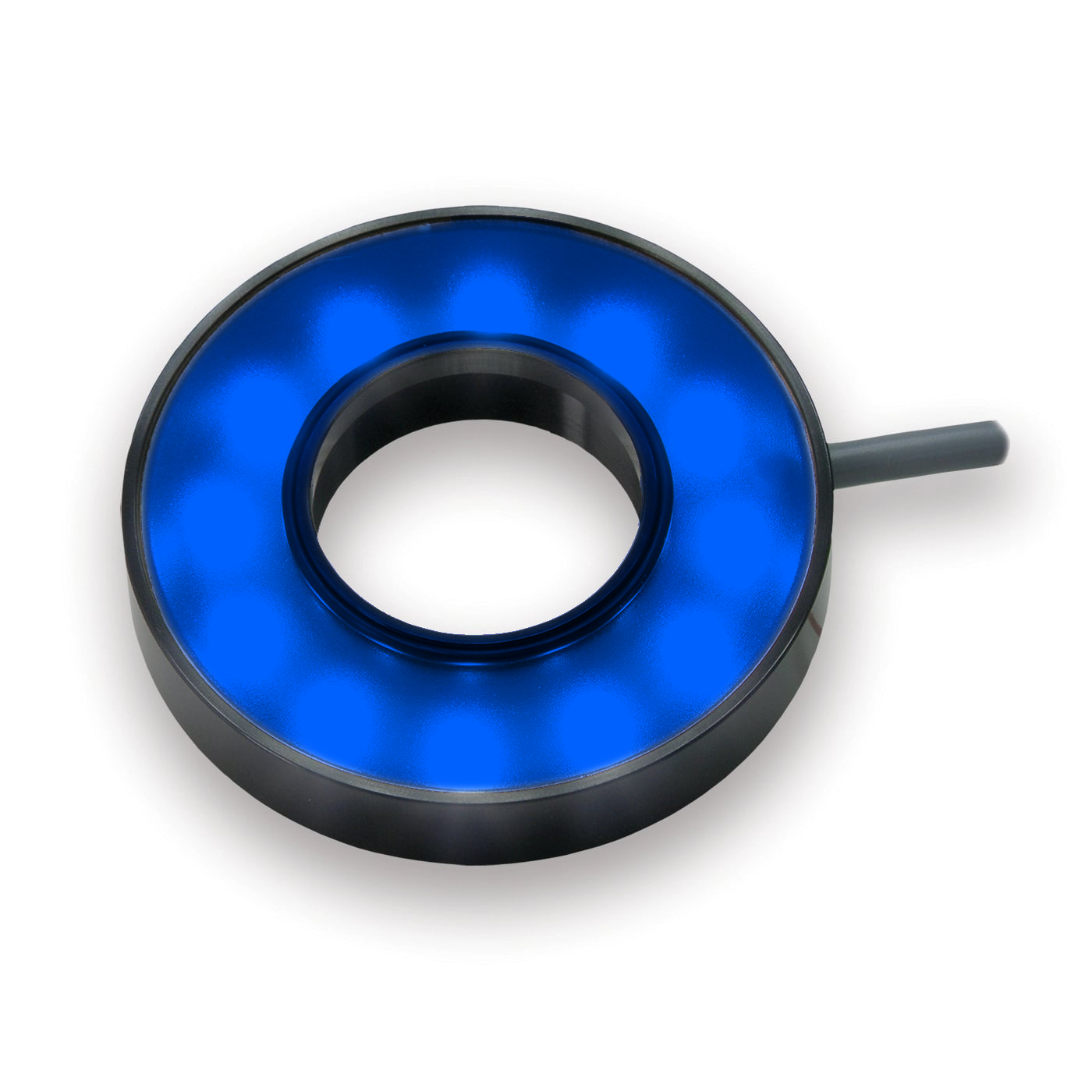 RL121-45524 Small High Dispersion Bright Field Ring Light, 455nm Royal Blue, 24 Volt Driver| Advanced Illumination