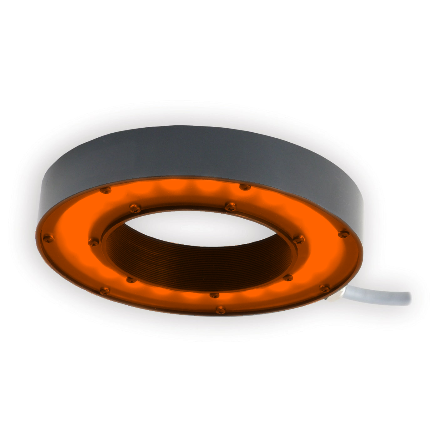 RL127-62524 Large High Dispersion Bright Field Ring Light, 625nm Red Orange, 24 Volt Driver| Advanced Illumination